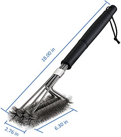 Stainless Steel BBQ Grill Cleaning Brush with 18-Inch Handle
