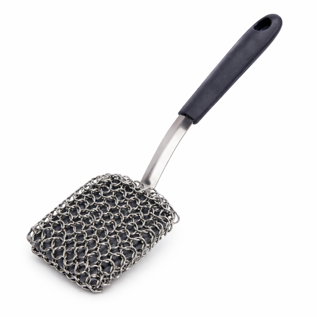 Chainmail Grill Scrubber for BBQ Grills - Durable and Easy to Clean