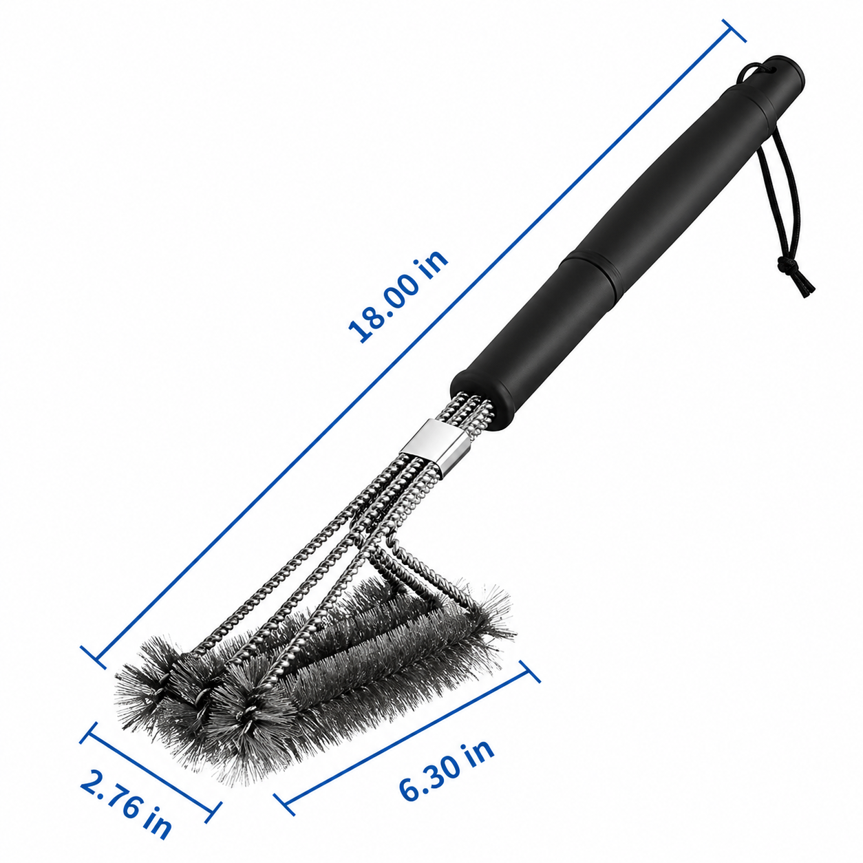 Stainless Steel BBQ Grill Cleaning Brush with 18-Inch Handle